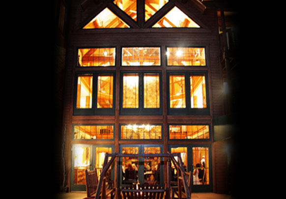 The Lodge at Grant's Trail at night